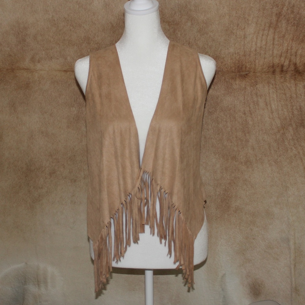 Full Tilt vest with tassels, size S/M, tan color
